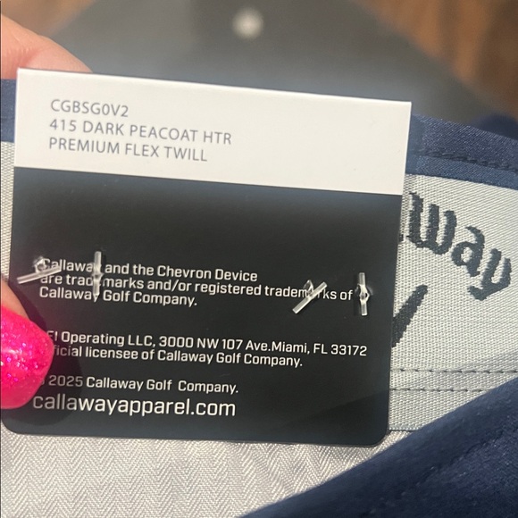 Callaway Men's Dark  Blue peacoat size 44 Flat Front Shorts - Picture 7 of 7